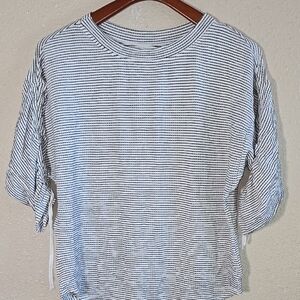 Max Studio Beige Striped Top Blouse